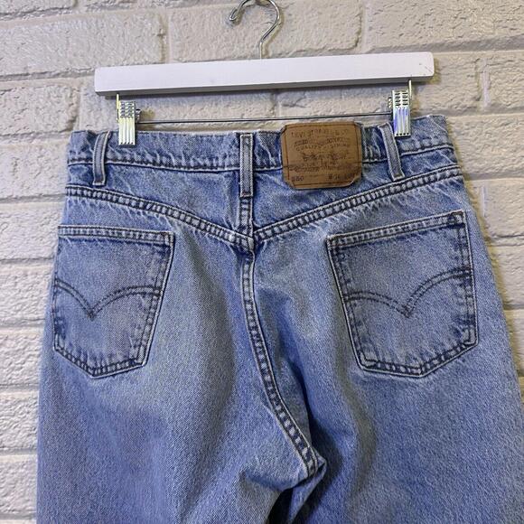 Vintage Orange Tab Levi's 550 Jeans Men 34x34 Light Wash Relaxed Fit Tapered 90s - Picture 1 of 4